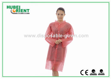 CE MDR Oil And Dust Prevention Single Use Lab Coat With Snaps