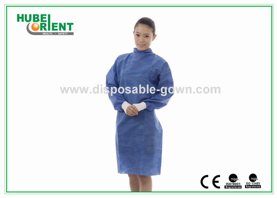 Hospital Use Waterproof SMS Isolation Gown With Knitted Wrist