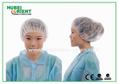 12gsm Disposable Nonwoven Bouffant Cap 21 Inch in White Red