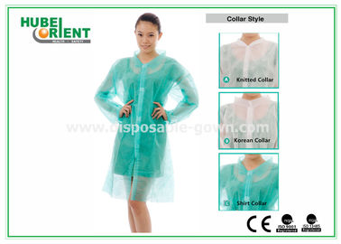 PP/MP/Tyvek Disposable Laboratory Coats With Velcro And Shirt Collar for prevent dust and bacteria