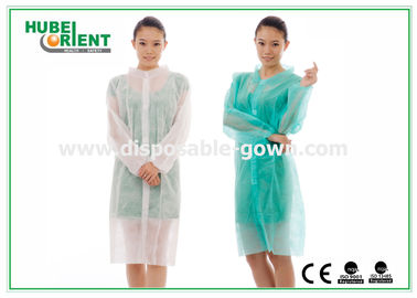 ISO13485 Elastic Wrist Disposable Lab Coats With Velcro Closure