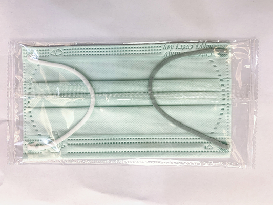 Disposable Adult Protective Face Mask With Colored Earloop Cute Pattern Green Or Blue