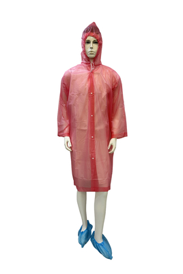 Blue/Purple/Yellow/Red Disposable EVA Raincoat With Hood For Adult/Children