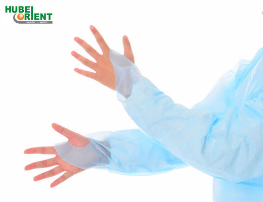 Long Sleeves Disposable CPE Isolation Gown For Hospital