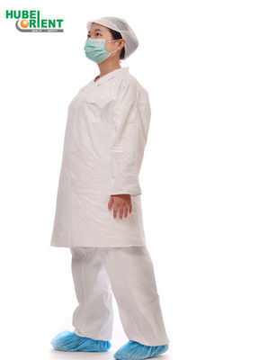 Latex Free Tyvek Disposable Lab Coats With Korean Collar