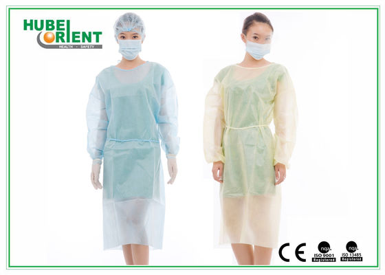 Polypropylene Non Woven Isolation Gowns Disposable With Long Sleeve And Elastic Wrist