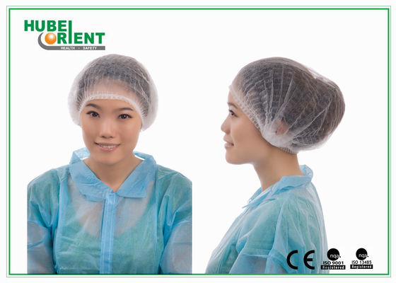 Disposable PP Nonwoven Mob Cap Bouffant Headcover With Double Elastic