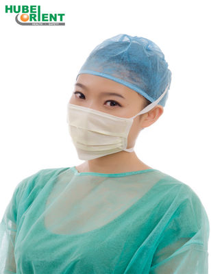 White/Blue Green Disposable Non Woven Face Mask 3 Ply Earloop For Hospital
