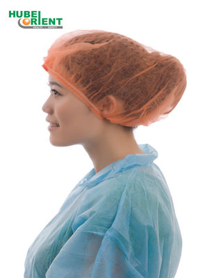Orange Soft Non-woven Disposable Medical Use Caps With Double Elastic For Hospital