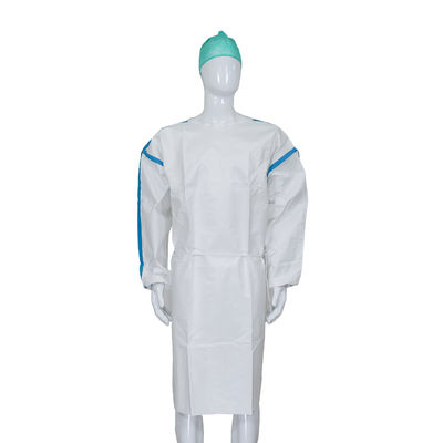 Certificated CE MDR Disposable Waterproof Medical  PP+PE Isolation Gown With Elastic Or Knitted Wrist