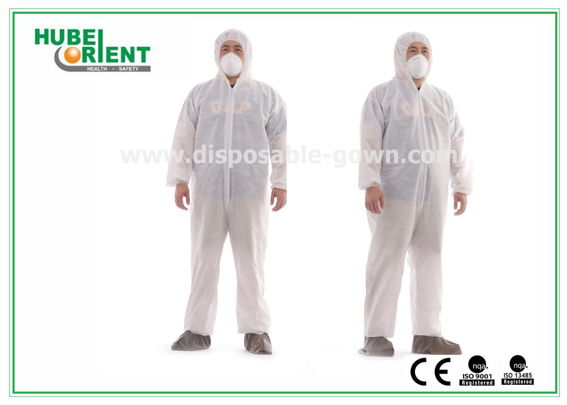 Hooded Nonwoven Disposable Coveralls with Various Colors CE Standard