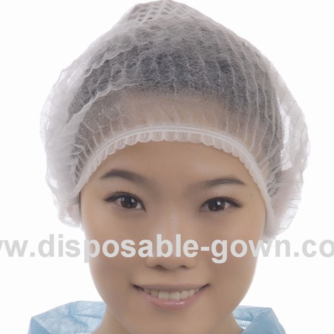 Single Use Medical Bouffant Caps With Double Non Irritating Elastic