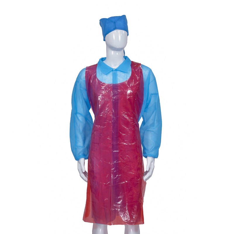 Oil-Prood Anti-Dust Smooth Or Embossed Surface PE Apron Waterproof Colorful For Kitchen/Factory/Garden