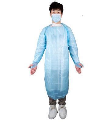 Factory Price Medical Use CPE Protective Gown With Thumb-Loop Cuffs For Hospital
